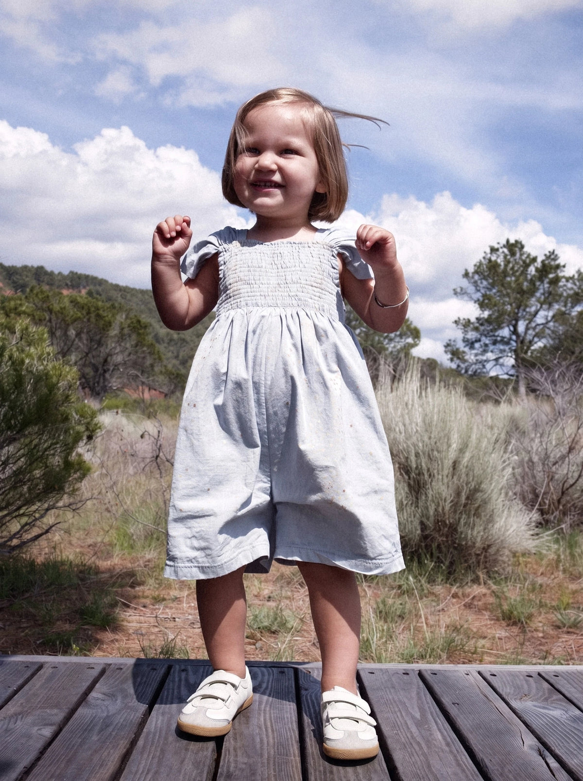 Flutter Sleeve Smocked Romper