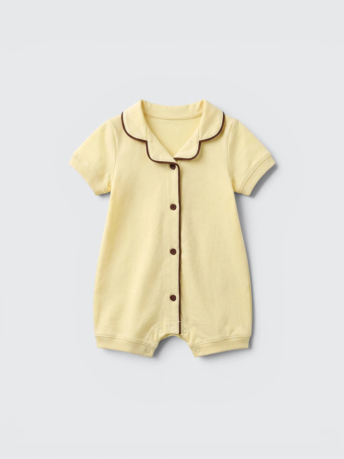 Short Sleeve Button Romper