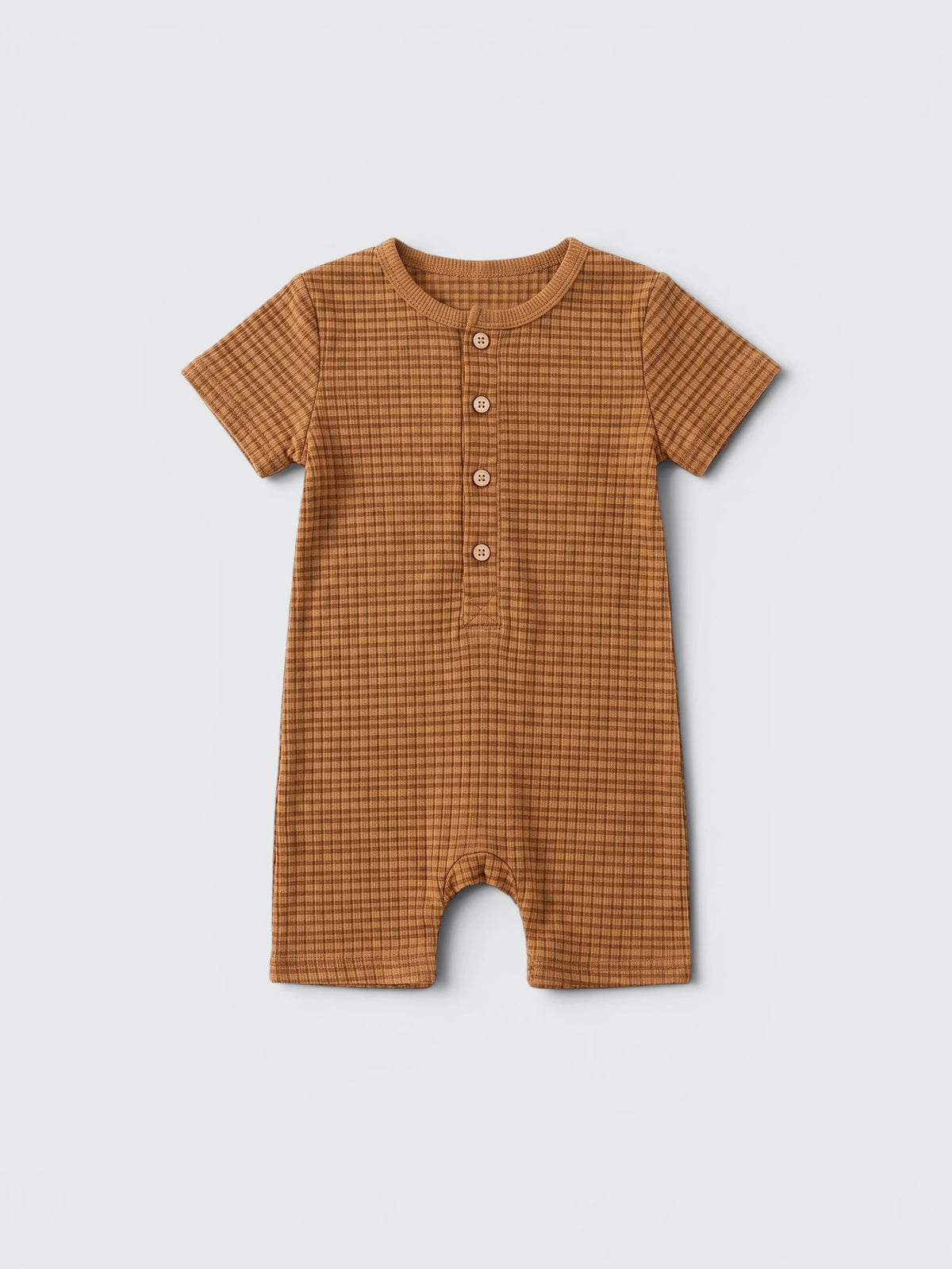 Waffle Knit Henley Romper