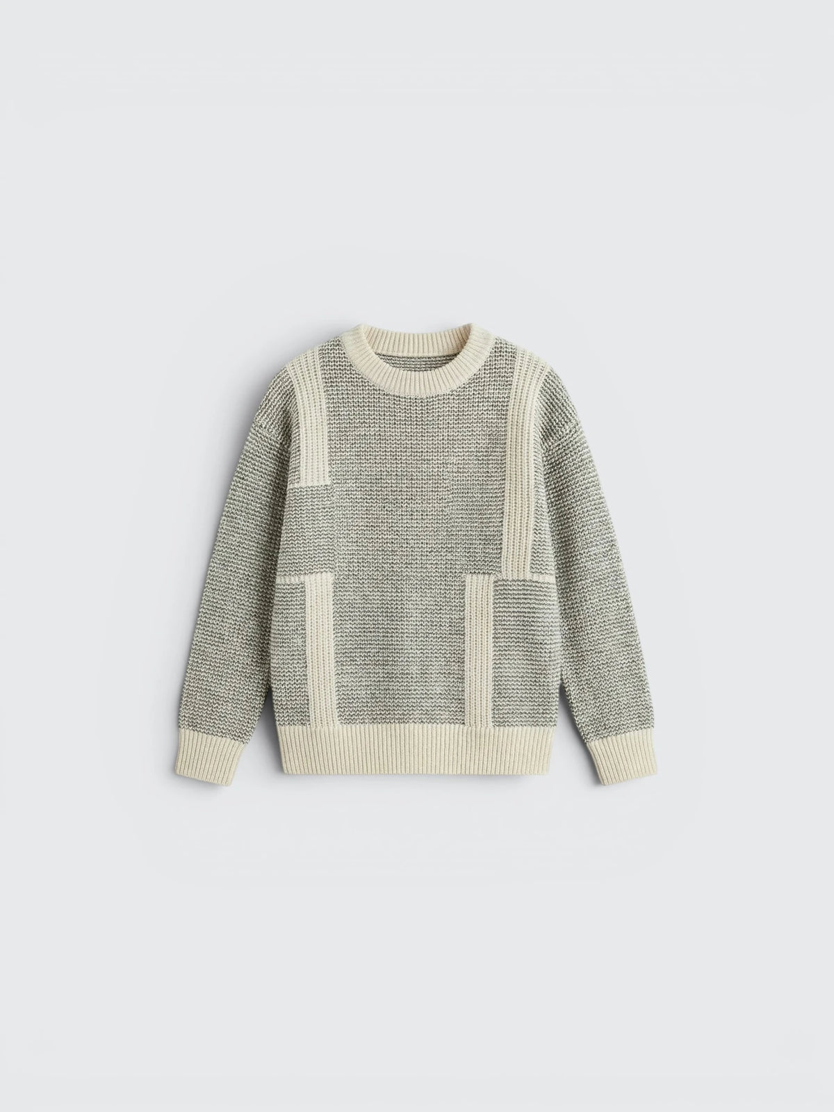 Maglione con blocchi di colore testurizzati