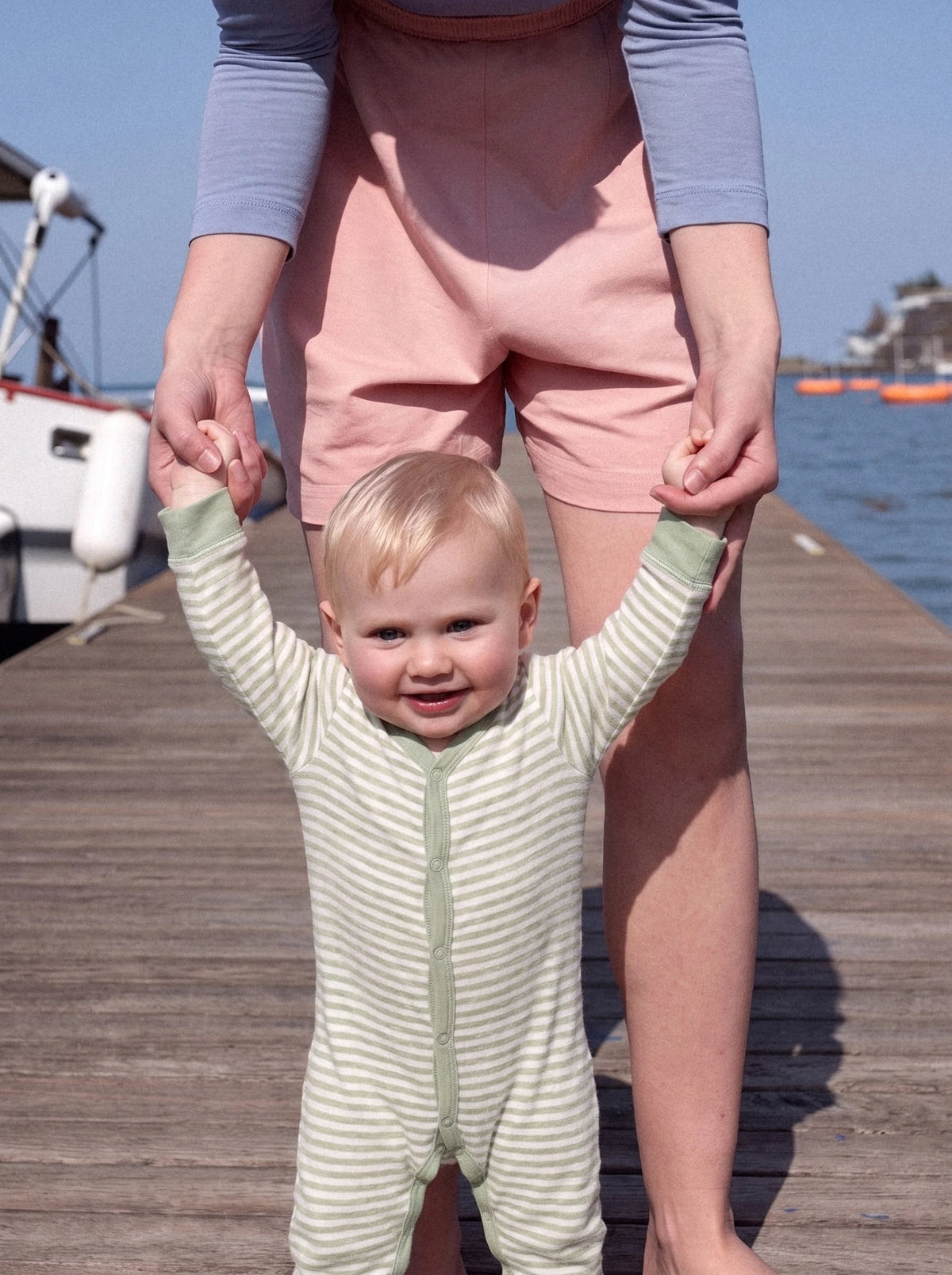 Stripe Cotton Footless Sleepsuit