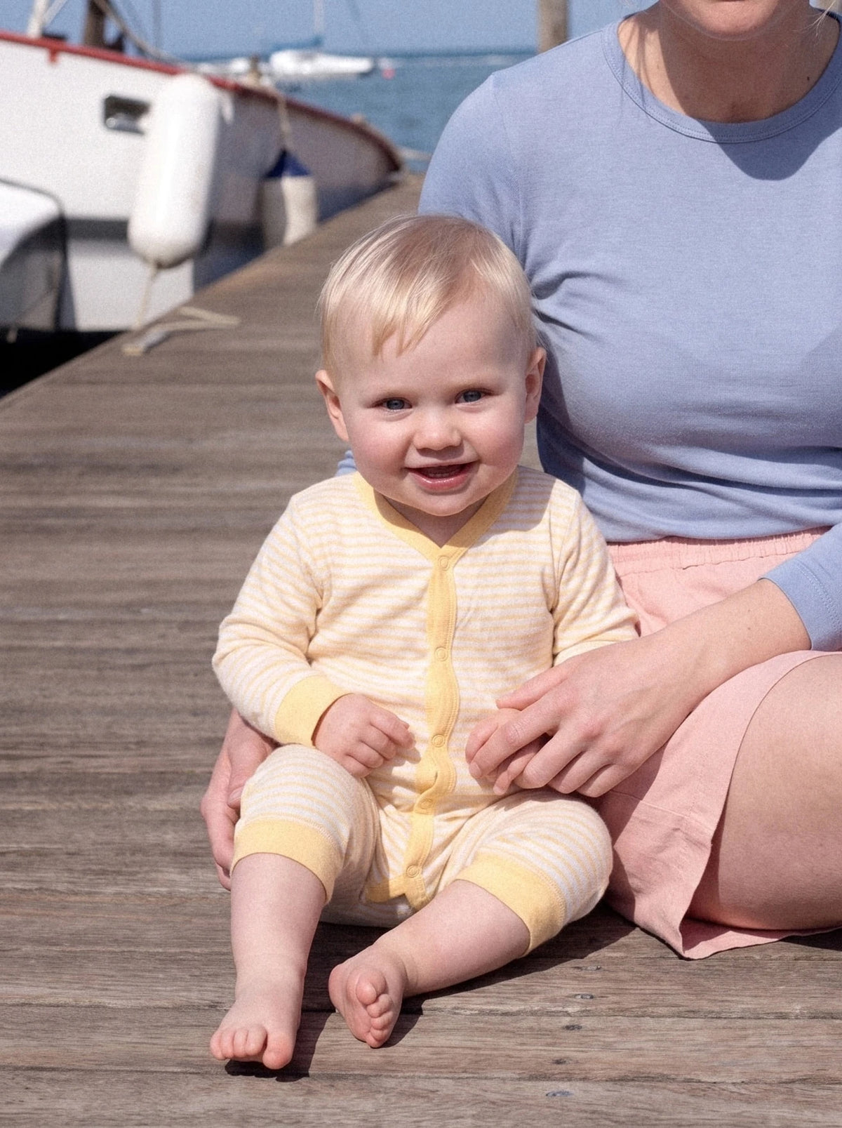 Stripe Cotton Footless Sleepsuit