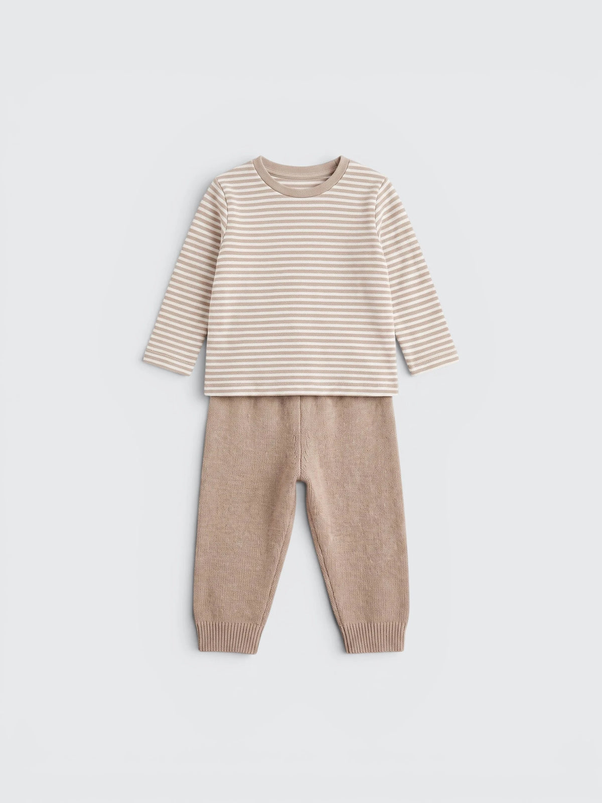 Stripe Top & Knit Pants Set