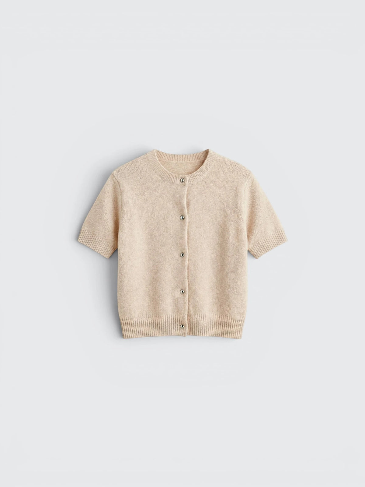 Cardigan a maniche corte in maglia morbida
