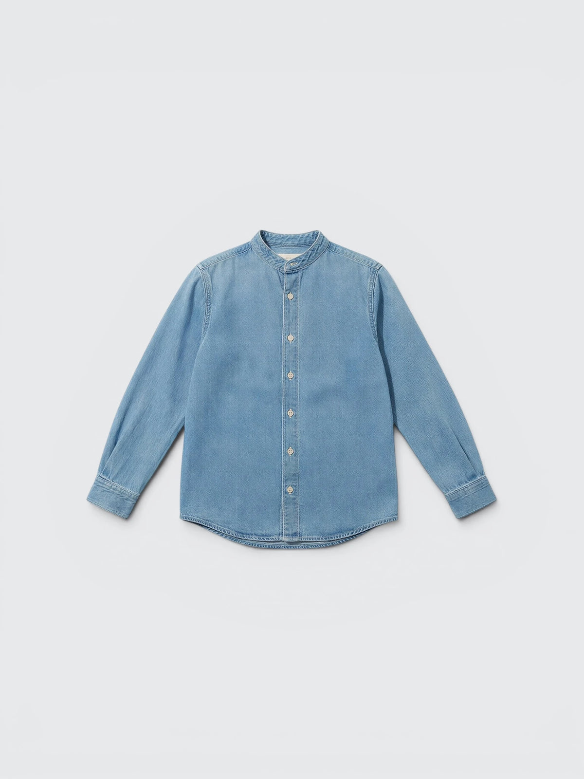 Collarless Denim Shirt