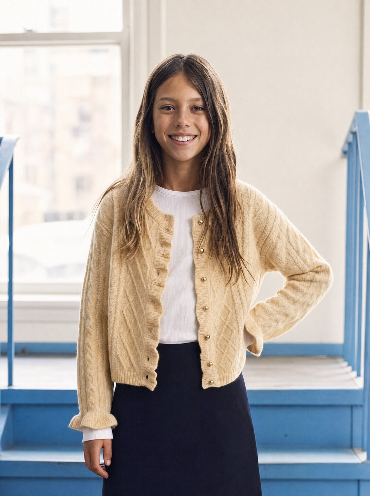 Cable Knit Button Cardigan